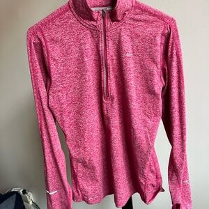 Nike Heathered Pink/Red Heathered Dri-FIT Quarter Zip Pullover